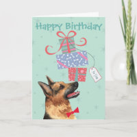 Anniversaire présente la carte berger allemande