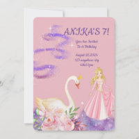 ANNIVERSAIRE PRINCESS INVITATION PEACH COULEUR