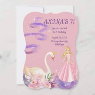ANNIVERSAIRE PRINCESS INVITATION PEACH COULEUR