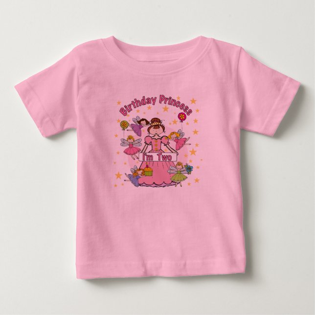 Anniversaire Princesse Je suis deux t-shirts et ca (Devant)
