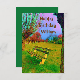 Anniversaire Printemps Aquarelle Jardin Banc Pour