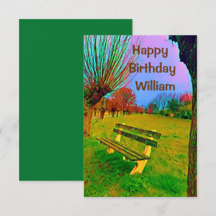 Anniversaire Printemps Aquarelle Jardin Banc Pour