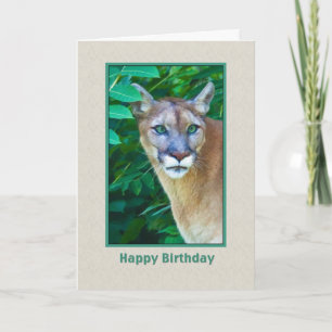 Anniversaire, puma dans la carte de jungle
