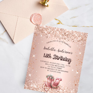 Anniversaire rose chariot d'or invitation budget