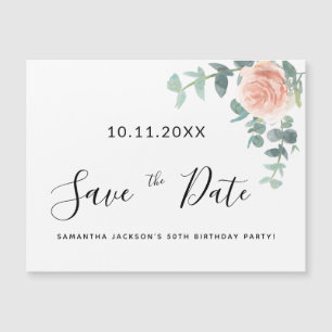 Anniversaire rose or floral enregistrer la date