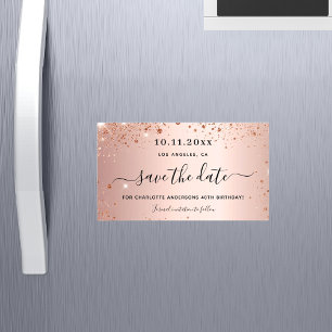 Anniversaire rose or parties scintillant enregistr