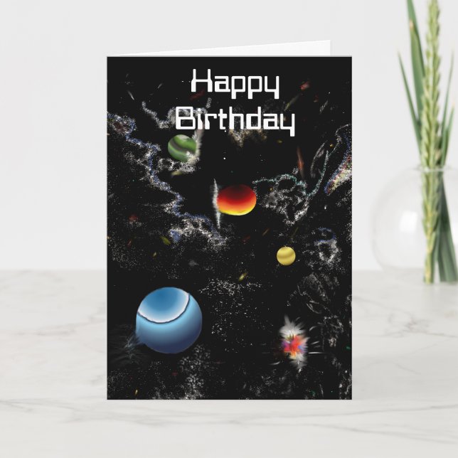 anniversaire sautant de carte de dimension de SI (Devant)