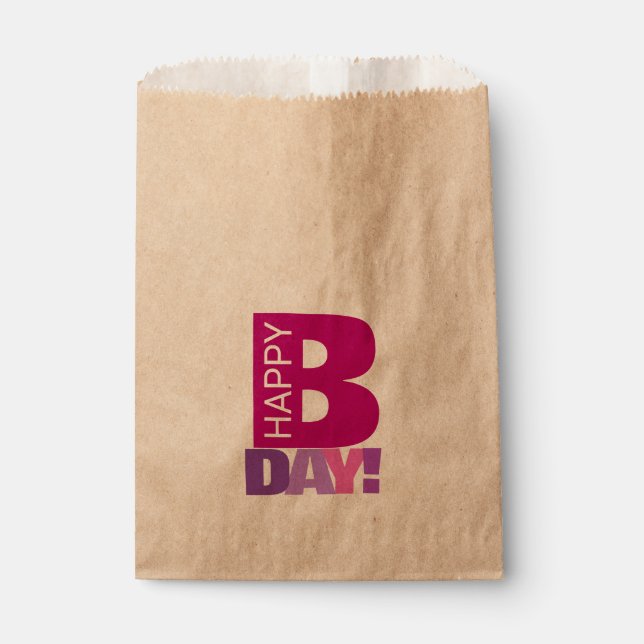 Anniversaire simple et amusant Favoriser les sacs (Devant)