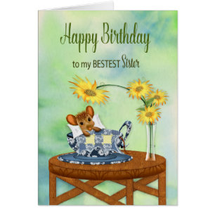 Anniversaire - Soeur - Souris au repos lors de la