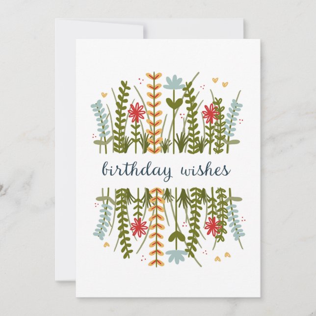 Anniversaire Souhaite Florale Carte Anniversaire (Devant)