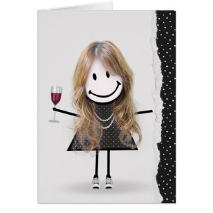 Anniversaire Stick Girl avec vin et Basket