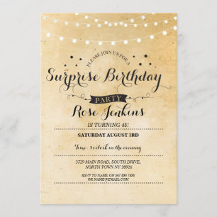 Anniversaire surprise 40e 50e Invitation florale