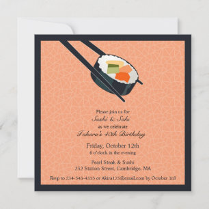 Anniversaire Sushi Party Appartement Invitation