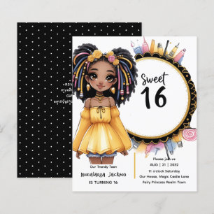 Anniversaire Tendance Douce 16 Noire Fille Noir Or