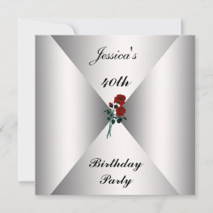 Anniversaire Toute occasion Invitation Roses rouge