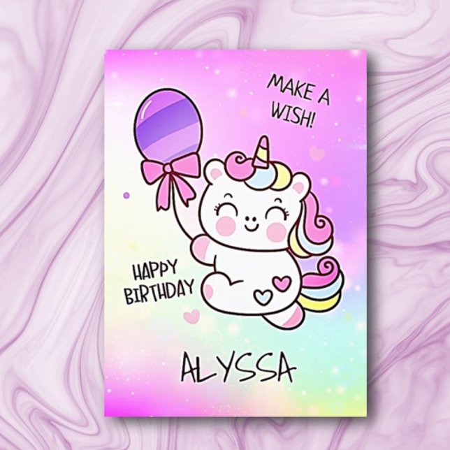 Anniversaire Unicorn ! Carte Enfant Joyeux anniver (Créateur téléchargé)