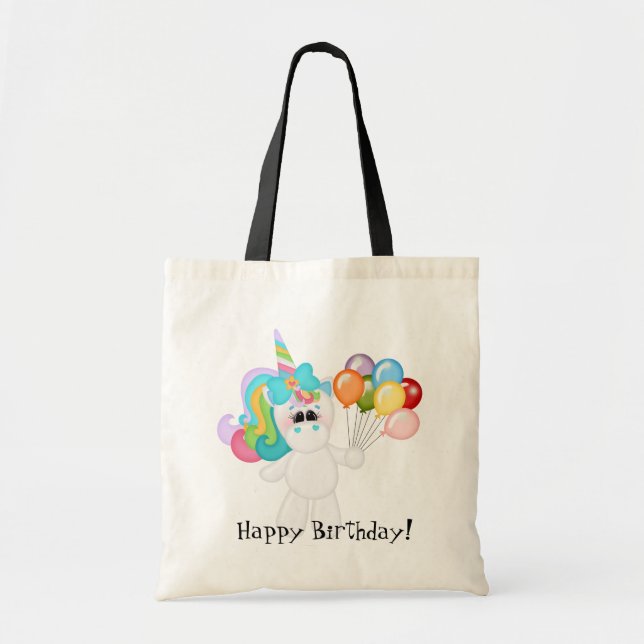 Anniversaire Unicorn enfants sac fourre-tout (Devant)