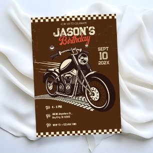Anniversaire vintage classique de moto Invitation