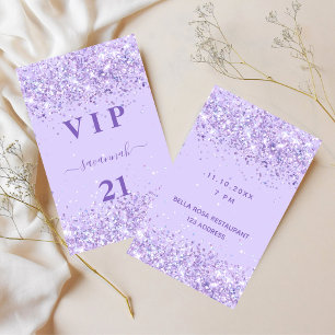 Anniversaire violet lavande vip invitation