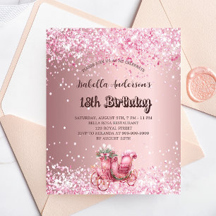 Anniversaire voiture rose glam invitation budget