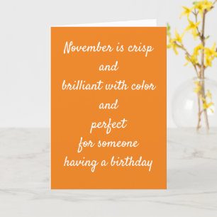 **ANNIVERSAIRES DE NOVEMBRE** CARTE CRISP ET BEAUT