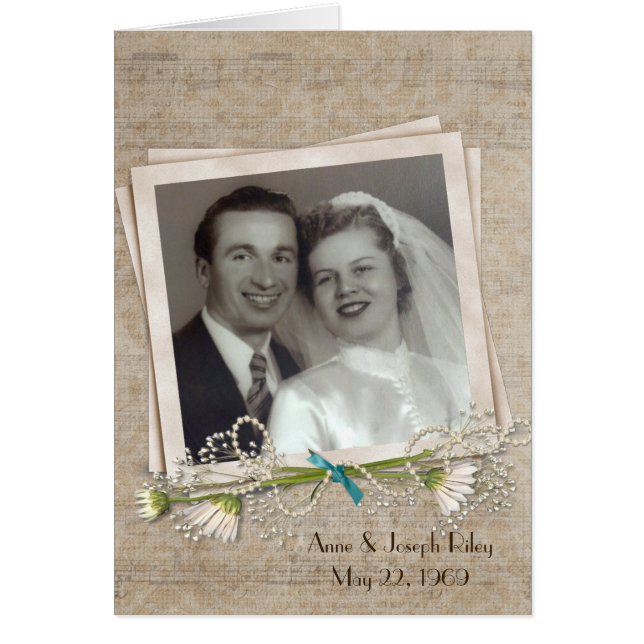 Anniversary dinner invitation with photo frame (Devant)