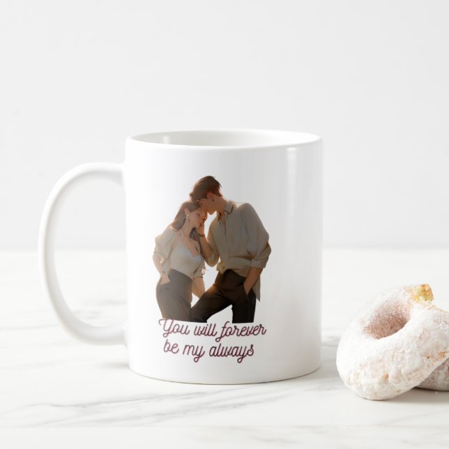 Anniversary & Motivational Mug – Couple Love Desig (Avec donut)