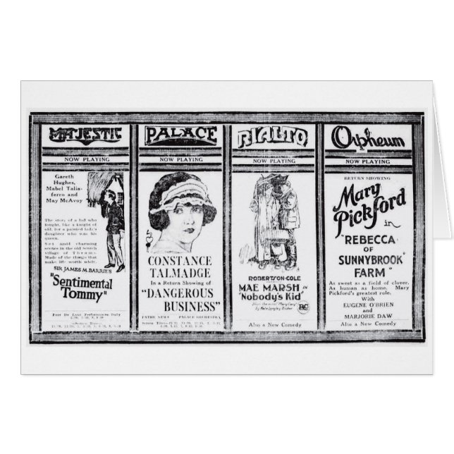 Annonce 1921 de Mary Pickford Constance Talmadge (Devant horizontal)