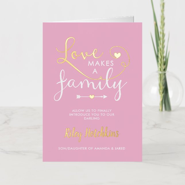 Annonce d'adoption de l'amour rose fait une famill (Recto)