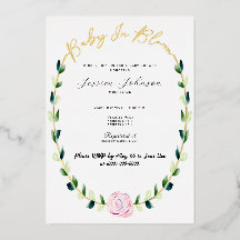 Annonce de bébé en fleurs - Invitation pour une do