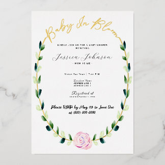 Annonce de bébé en fleurs - Invitation pour une do