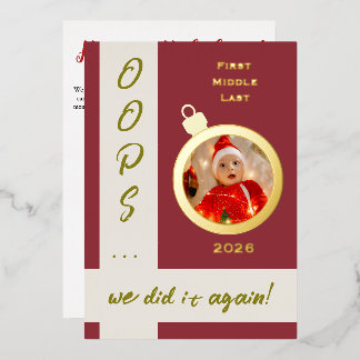 Annonce de bébé pour les fêtes avec accents en feu