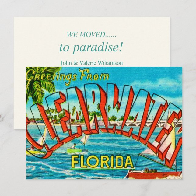 Annonce de déménagement à Clearwater FL (Devant / Derrière)
