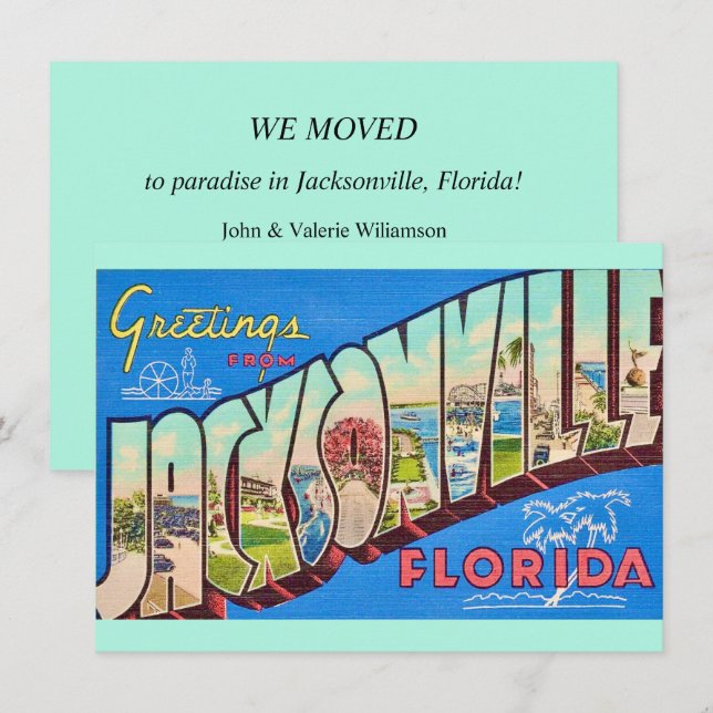 Annonce de déménagement à Jacksonville FL (Devant / Derrière)