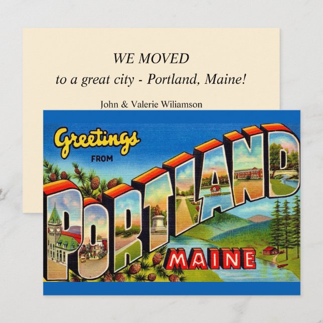 Annonce de déménagement à Portland Maine (Devant / Derrière)