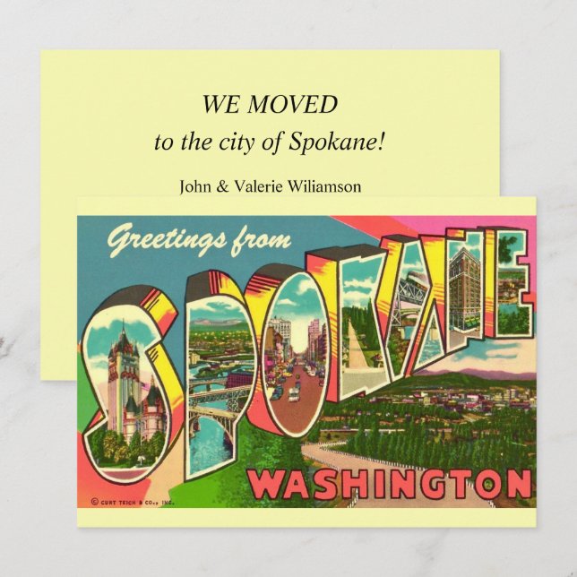 Annonce de déménagement à Spokane Washington (Devant / Derrière)