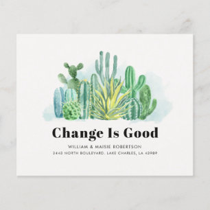 Annonce de déménagement aquarelle cactus budget