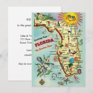 Annonce de déménagement avec carte ancienne de Flo