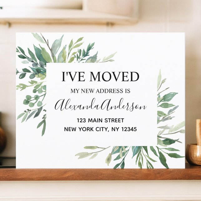 Annonce de déménagement budgétaire Eucalyptus verd (Créateur téléchargé)