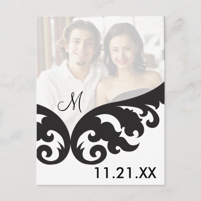 Annonce de faire-part de photo de monogramme perso (Devant)