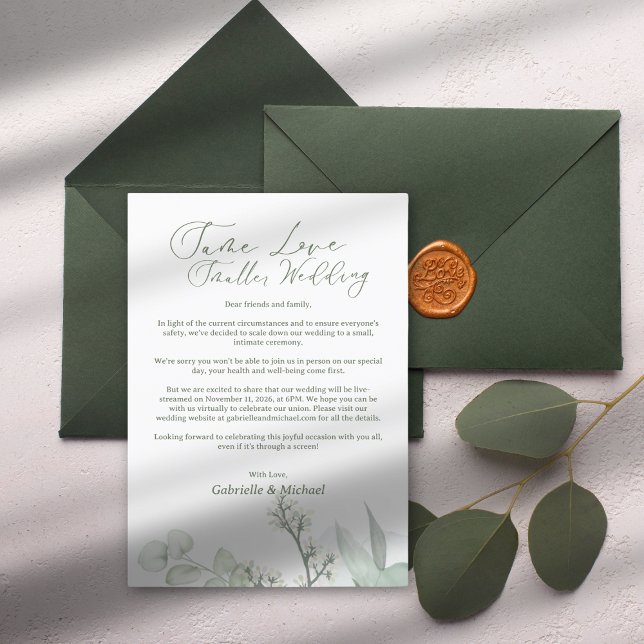 Annonce de faire-part d'excuses de mariage Réducti (Créateur téléchargé)