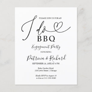Annonce de fête d'engagement Budget I DO BBQ