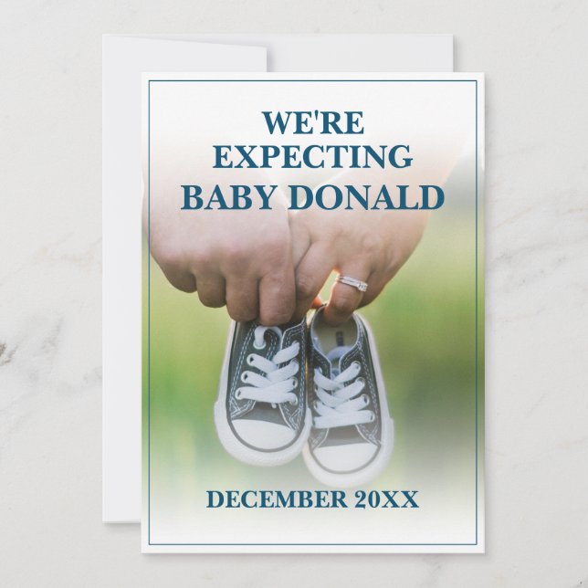 Annonce de grossesse avec chaussures de bébé (Devant)