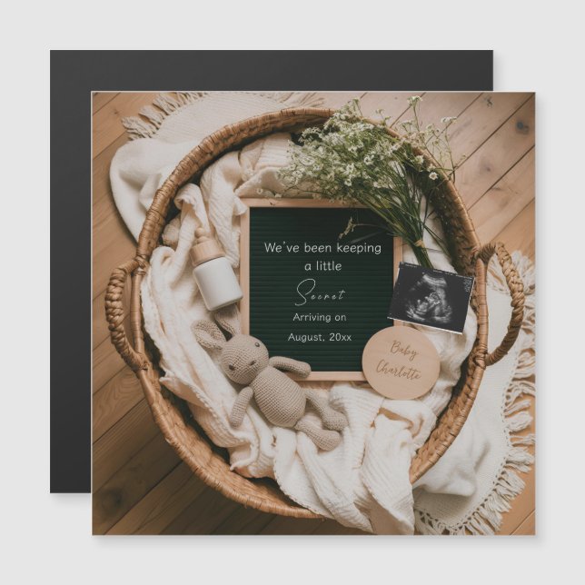 Annonce de grossesse Bohème Neutre à l'échographie (Devant / Derrière)