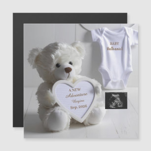 Annonce de grossesse ours blanc minimal