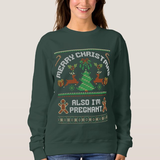 Annonce de grossesse pour Noël Sweat de Noël laid  (Devant)