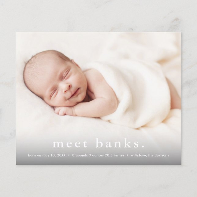 Annonce de naissance bébé budget 3 photos (Devant)