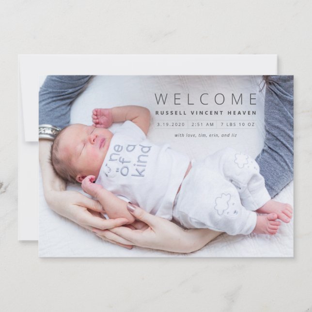 Annonce de naissance de Baby Boy Russell (Devant)