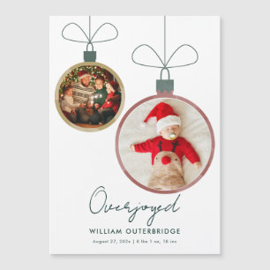 Annonce de naissance de bébé à Noël Magnet