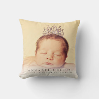Annonce de naissance de bébé Coussin de nursery Or